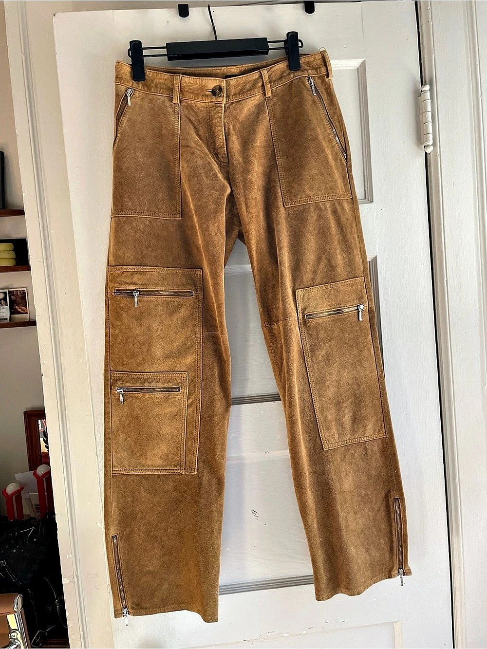 DANIER Suede Cargo Pants Brown